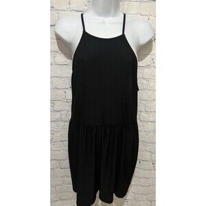 Abound Black Shorts Halter Romper Sleeveless Lace Up Back Size Large